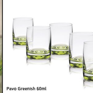 סט 6 כוסות ליקר 60 מ"ל PavoGreenish קריסטל בוהמיה