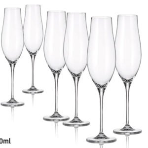 סט 6 גביעי שמפניה 200ml LIMOSA בוהמיה קריסטל