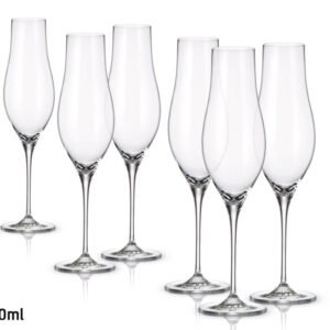 סט 6 גביעי שמפניה 300ml LIMOSA בוהמיה קריסטל