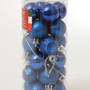מארז צינור 24 כדורי פלסטיק 3 ס"מ Giuliano כחול 3cm