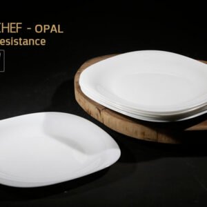 צלחת מנה עיקרית Opal זכוכית מחוסמת בגודל 29cm בצבע לבן