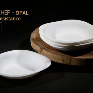 צלחת מרק Opal זכוכית מחוסמת בגודל 23cm בצבע לבן
