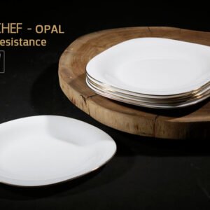 צלחת מנה ראשונה Opal זכוכית מחוסמת בגודל 22cm בצבע זהב