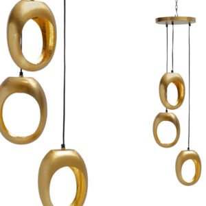 תאורת תקרה ל-3 נורות HuttonBrass בצבע זהב במידות 30X35X135