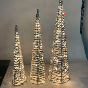 סט 3 עץ  תאורת לד תאורת חוץ Giuliano 1P 90cm/80cm/70cm