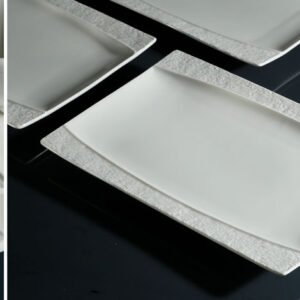 פלטה מלבן פורצלן SQUARE SIMPEL WHITE BONE CHINA