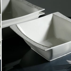 קערה סלט פורצלן SQUARE SIMPEL WHITE BONE CHINA