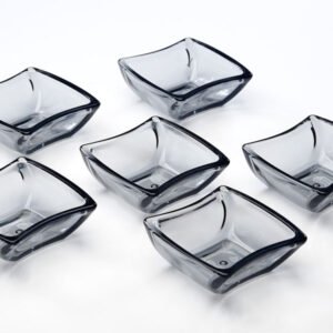 סט 6 קעריות 10x9.5x3.5 דגם האפולי פוליקרבונט כהה