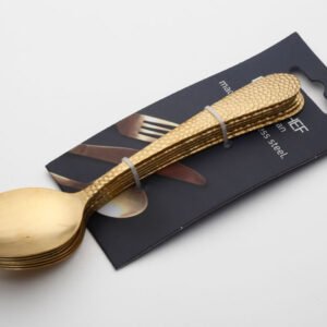 סט 6 כפות נירוסטה זהב 17cm