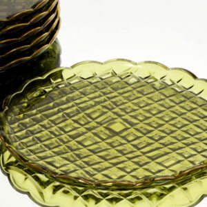 סט 6 צלחות 18X18 ס"מ GREEN GOLD CRYSTALINE