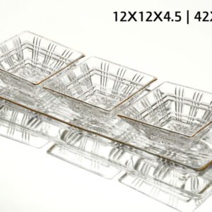 קברט 4 חלקים 12X12X4.5 42X15X2 ס"מ פס זהב CRYSTALINE