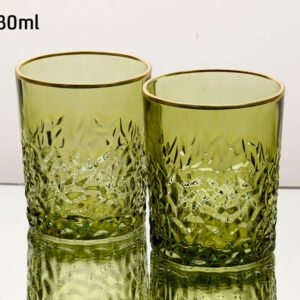 סט 6 כוסות וויסקי 380 מ"ל GREEN GOLD CRYSTALINE
