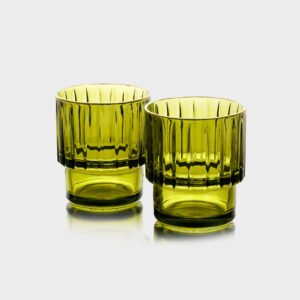 סט 6 כוסות וויסקי 390 מ"ל GREEN GOLD CRYSTALINE