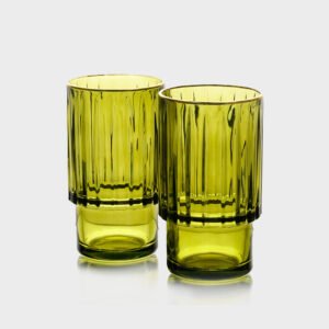 סט 6 כוסות שתייה 440 מ"ל GREEN GOLD CRYSTALINE