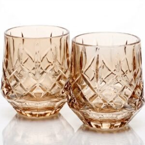 סט 6 כוסות וויסקי 350 מ"ל ROSE GOLD CRYSTALINE