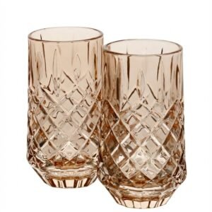 סט 6 כוסות שתייה 410 מ"ל ROSE GOLD CRYSTALINE