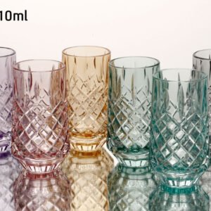 סט 6 כוסות שתייה 410 מ"ל CRYSTALINE צבעוני פס זהב