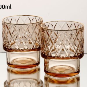 סט 6 כוסות וויסקי 390 מ"ל ROSE GOLD CRYSTALINE