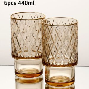 סט 6 כוסות שתייה 440 מ"ל ROSE GOLD CRYSTALINE