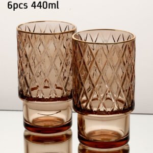 סט 6 כוסות שתייה 440 מ"ל AMBER GOLD CRYSTALINE