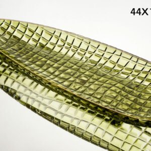 צלחת אינגליש קייק 44X17X3.5 ס"מ GREEN GOLD CRYSTALINE