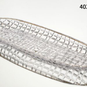צלחת אינגליש קייק 40X14X3 ס"מ פס זהב CRYSTALINE