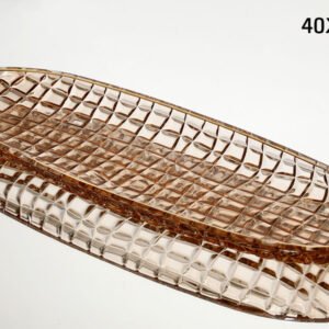 צלחת אינגליש קייק 40X14X3 ס"מ ROSE GOLD CRYSTALINE