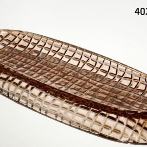 צלחת אינגליש קייק 40X14X3 ס"מ AMBER GOLD CRYSTALINE