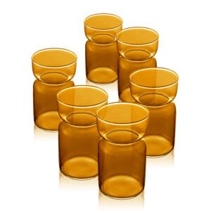 סט 6 כוסות קינוחים 350ml זכוכית Amber לשתייה חמה מבית DreamChef