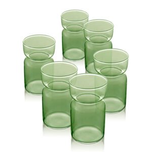 סט 6 כוסות קינוחים 350ml זכוכית Green לשתייה חמה מבית DreamChef