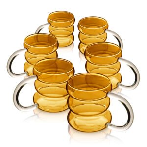 סט 6 מאגים 450ml זכוכית Amber לשתייה חמה מבית DreamChef