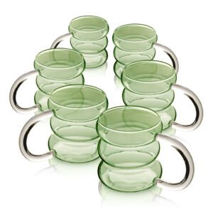 סט 6 מאגים 450ml זכוכית Green לשתייה חמה מבית DreamChef