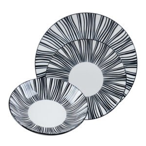 סט 18 צלחות פורצלן ZEBRA