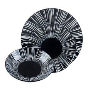 סט 18 צלחות פורצלן ZEBRA