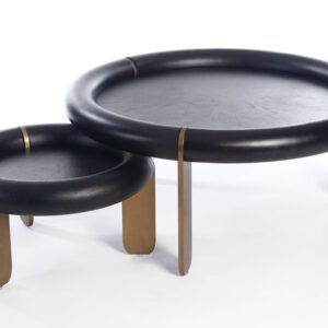 זוג שולחנות עץ + פליז WOOD GINNESS