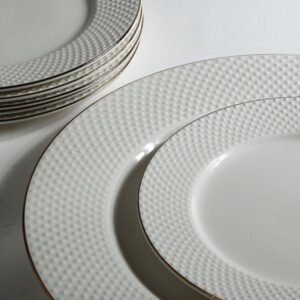 סט עוגה פורצלן פס זהב NEW BON CHINA