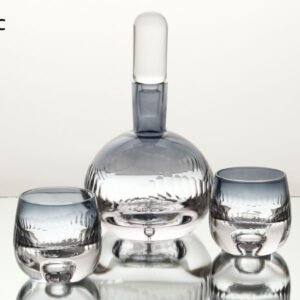 סט 6 כוסות ויסקי CRYSTALINE + דקנטר כחול