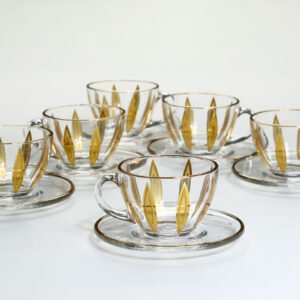 סט תה 12 חלקים crystaline anser gold