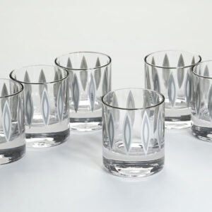 סט 6 כוסות וויסקי crystaline anser titanium