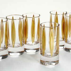 סט 6 כוסות שתיה crystaline anser gold