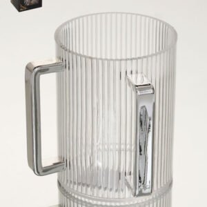 נטלת אקריליק פסים 1000ml ידיות כסף