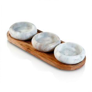 סט 3 בולים+מגש LEOPARD MARBLE