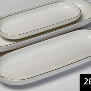 SPECIAL WHITE/GOLD פלטה אובלית