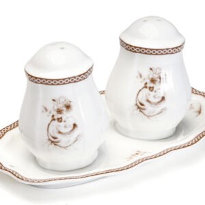 סט צלח פלפל +מגש BONE CHINA LIMOGES