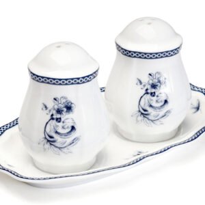 סט צלח פלפל +מגש BONE CHINA LIMOGES