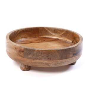 קערה עגולה על רגלים ACACIA WOOD