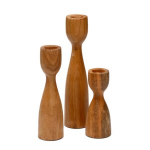 סט שלושה פמוטים ACACIA WOOD
