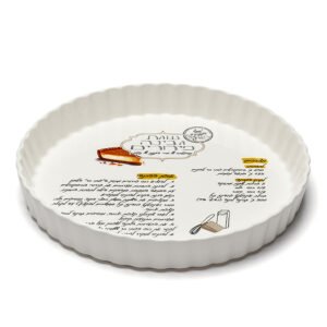 תבנית אפייה פאי פורצלן עם מתכון לעוגת גבינה פירורים מבית כוס סוכר