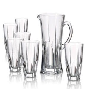 סט 6 כוסות שתיה 350ml + קנקן FJORD 1000ml קריסטל בוהמיה