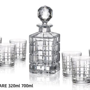 סט דקאנטר 700ml + 6 כוסות וויסקי 320m קריסטל בוהמיה TIMESQUARE